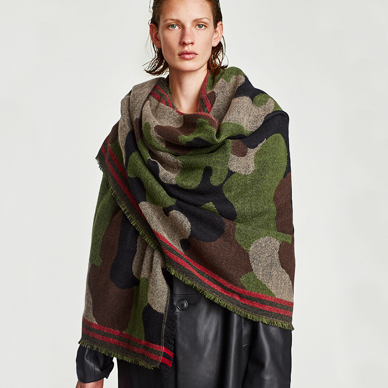 Cashmere Pashmina Wrap - Camouflage Leopard Print Echarpes Women imitazione